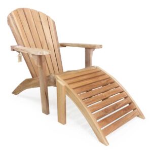 Adiron outdoor teak chair with slatted seat and back