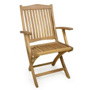 Avero folding armchair made from teak with armrests