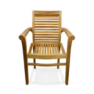 Bronte teak wood stacking armchair