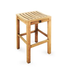 Delano bar stool featuring teak wood