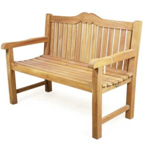 Evesham teak bench with classic outdoor design