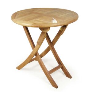 Bailey round folding teak table