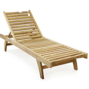 Delano pool lounge chair in teak